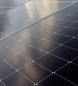 Close-up of a high efficiency commercial solar panel