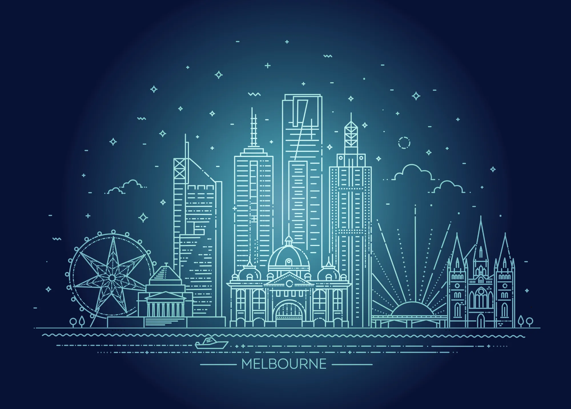 Melbourne skyline representing statewide Victorian energy programs